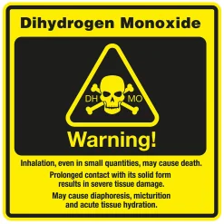 Aufkleber Dihydrogenmonoxid