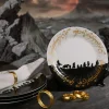 Der Herr der Ringe Set aus 4 Tellern und Serviettenringen