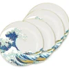 Die Große Welle von Kanagawa Set aus 4 Tellern