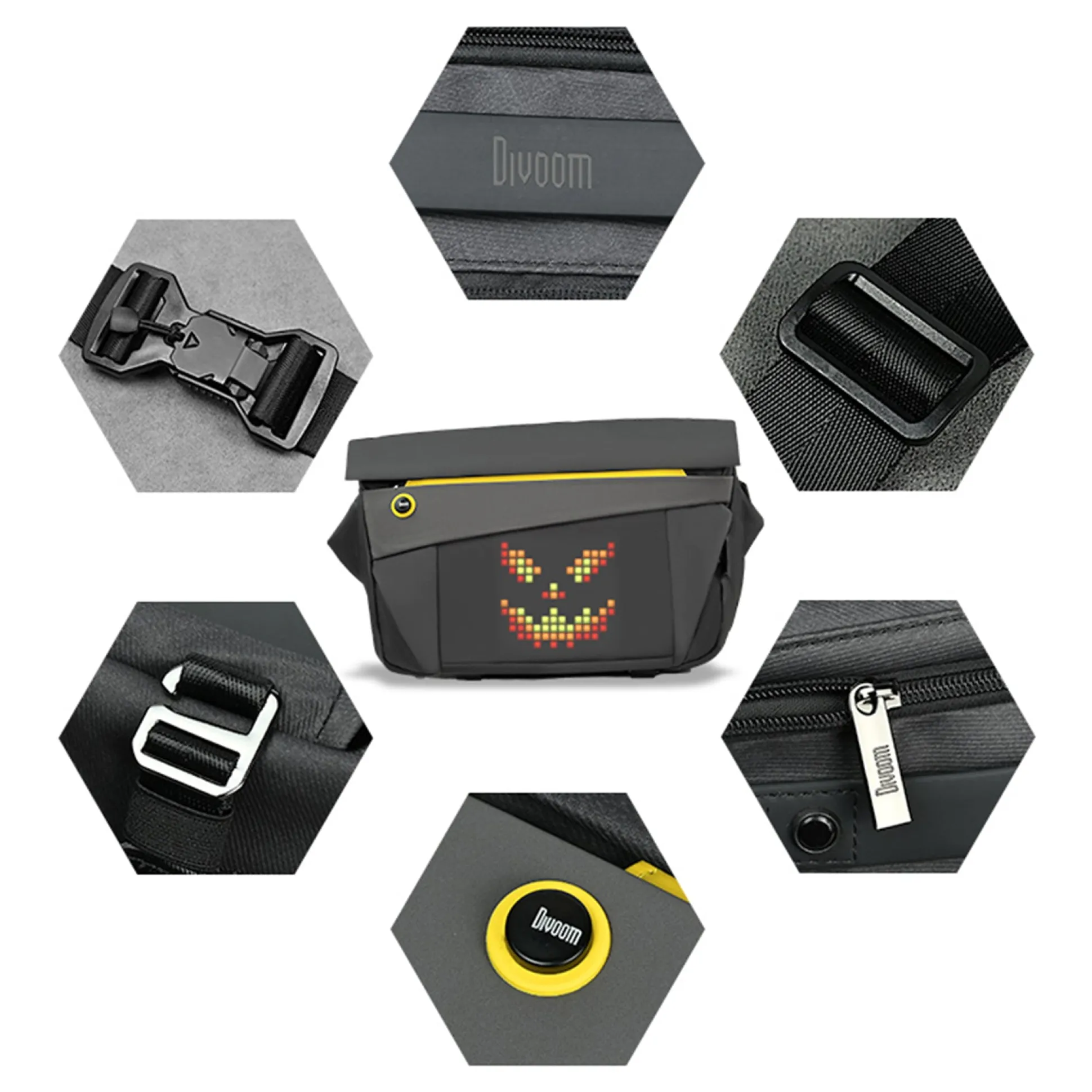 Divoom Pixoo Slingbag V Umhängetasche mit Pixel Display