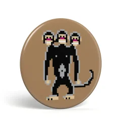 Geek Button Dreiköpfiger Affe