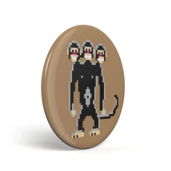 Geek Button Dreiköpfiger Affe