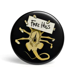 Geek Button Free Hugs Facehugger