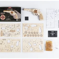 Gummiband-Revolver Holzbausatz