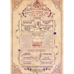 Harry Potter Poster Hogwarts School List