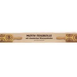 Motiv-Teigrolle mit chemischen Warnsymbolen