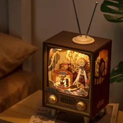 Retro-Fernseher Spieluhr Holzbausatz