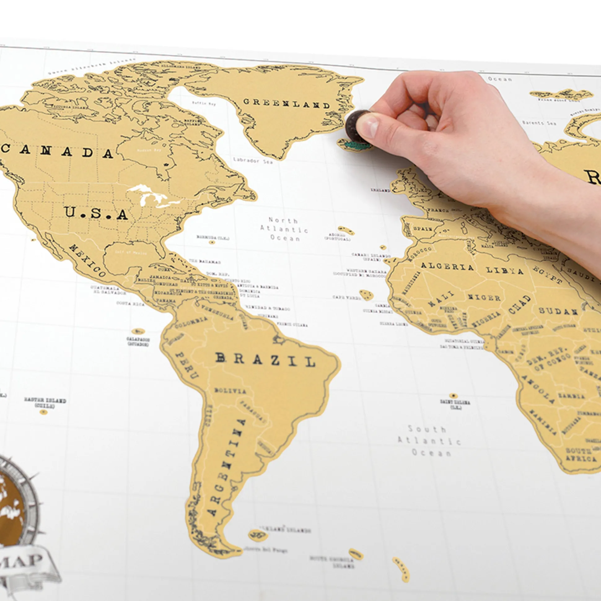 Scratch Map Rubbel-Landkarte