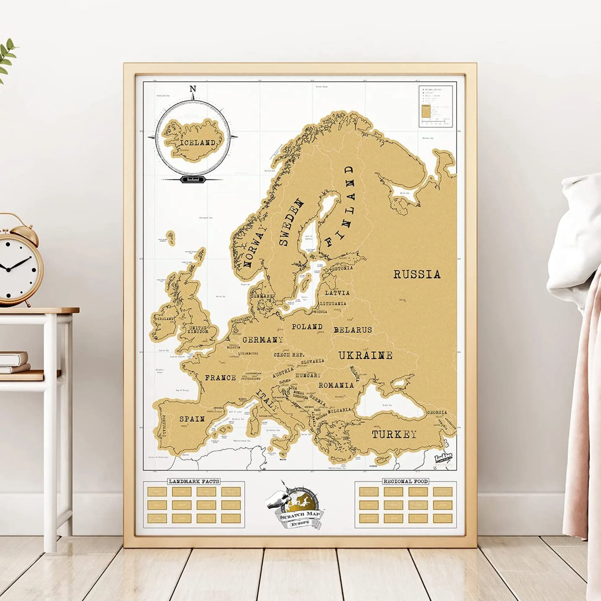 Scratch Map Rubbel-Landkarte