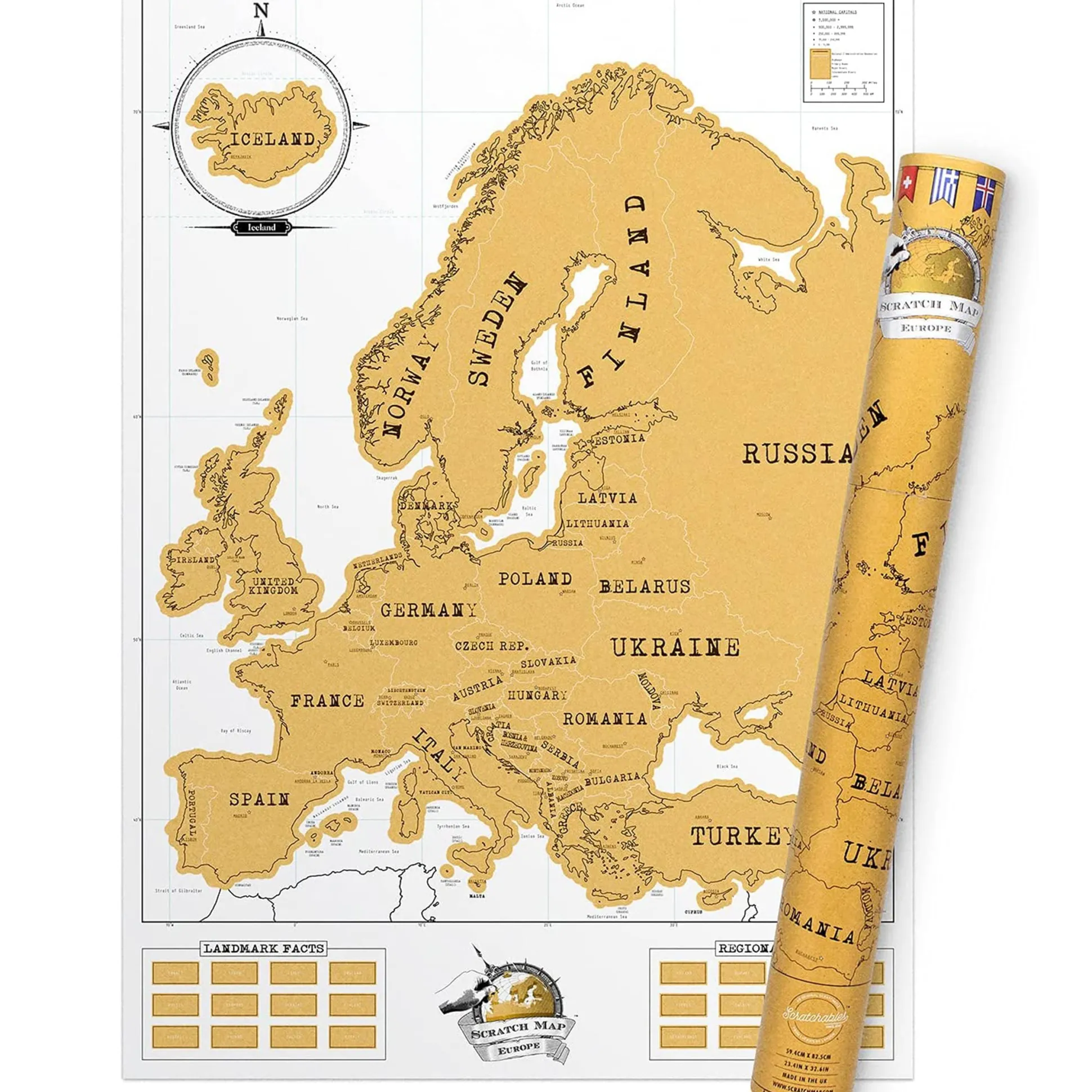 Scratch Map Rubbel-Landkarte