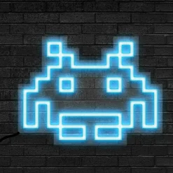 Space Invaders Neon Logo Lampe