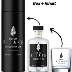 Star Trek Picard Earl Grey Gin mit Sammlerbox und Glas