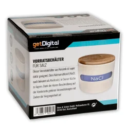 Vorratsbehälter Salz mit chemischer Formel
